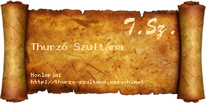 Thurzó Szultána névjegykártya